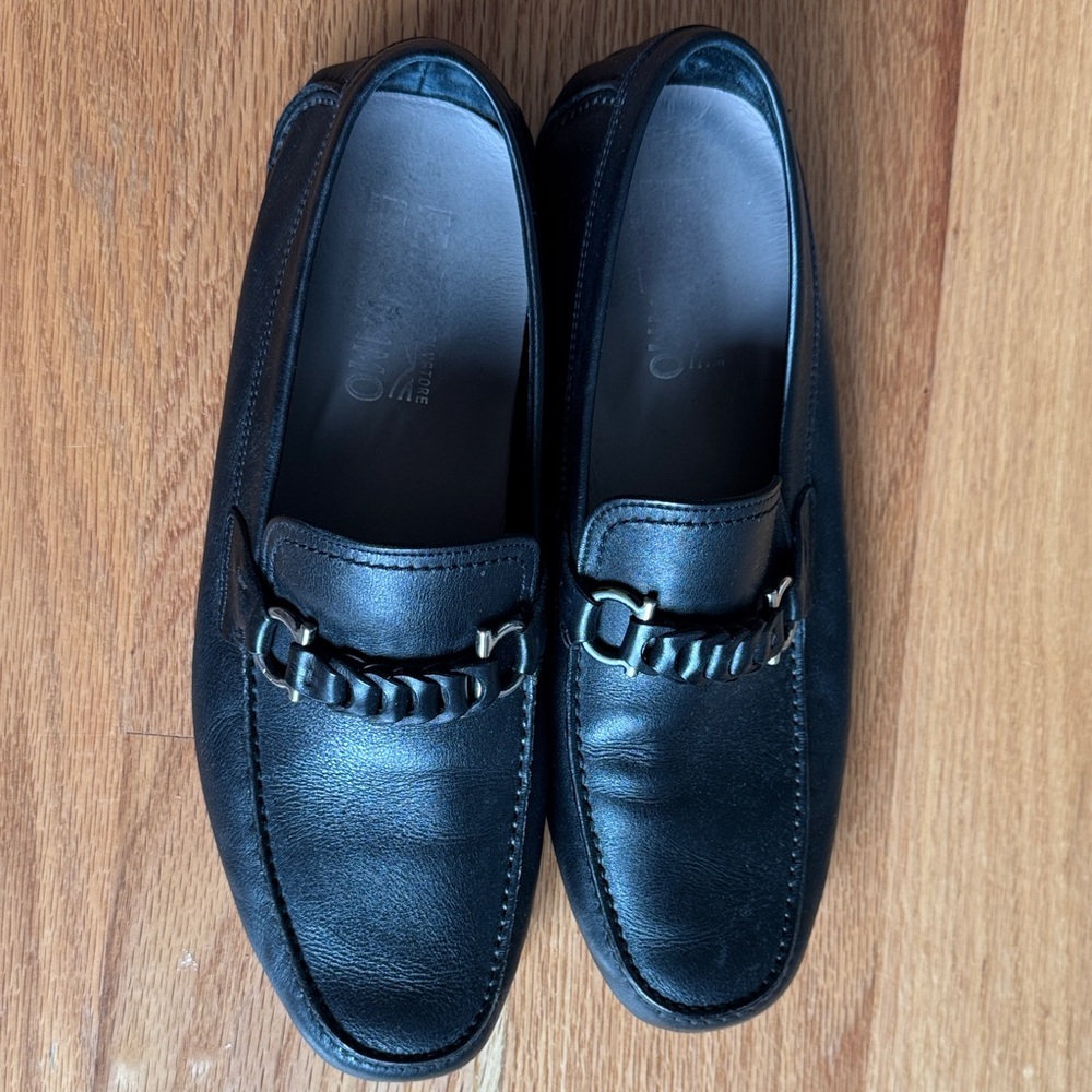 Men's Black Leather Loafers